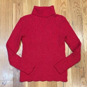 Sundance Champlain Turtleneck  Sweater, Raspberry, Size Small
